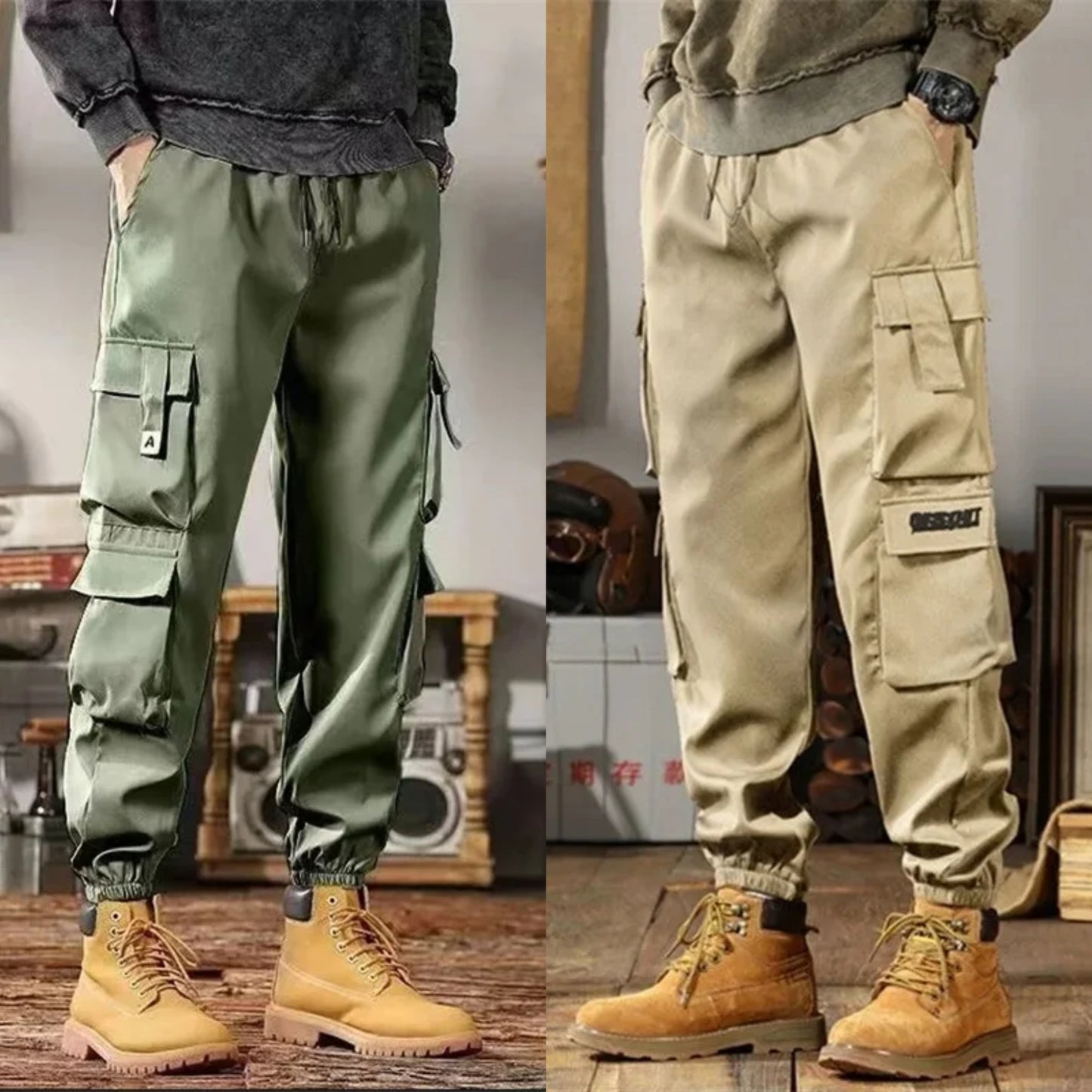 winter thick cotton Cargo pants men's (Pack of 2)