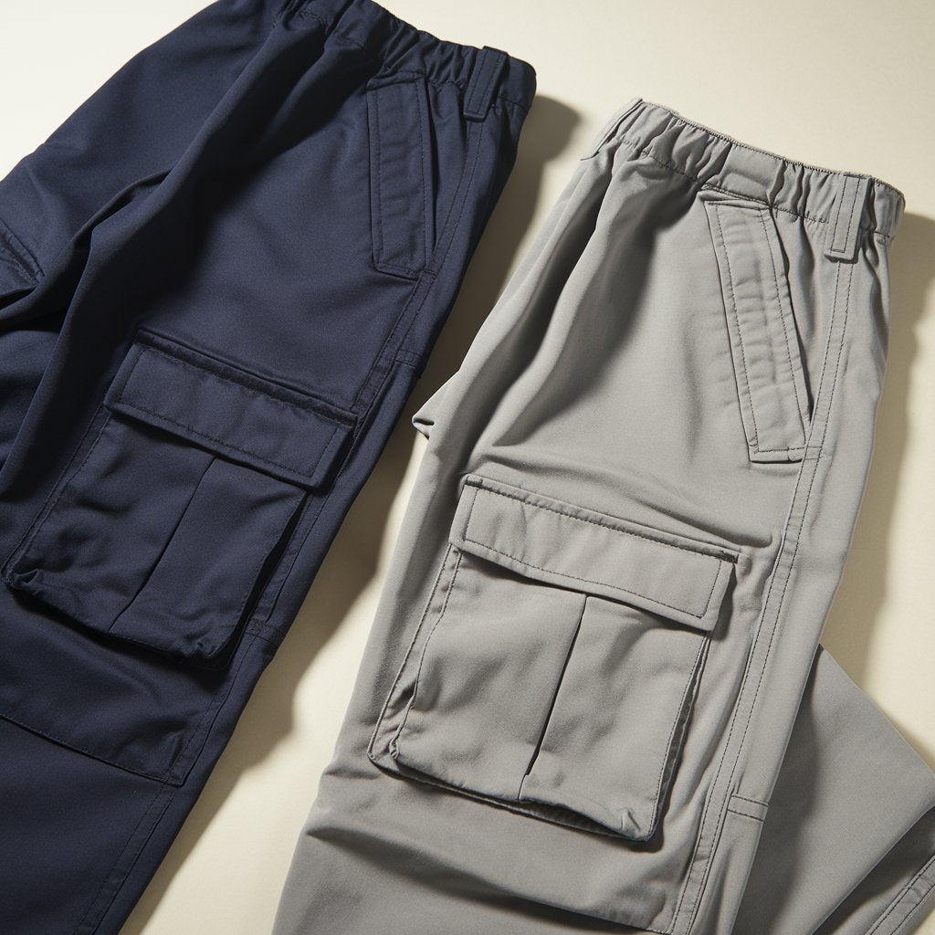 Navy Blue & Steel Gray Cargo Pants (Pack of 2)