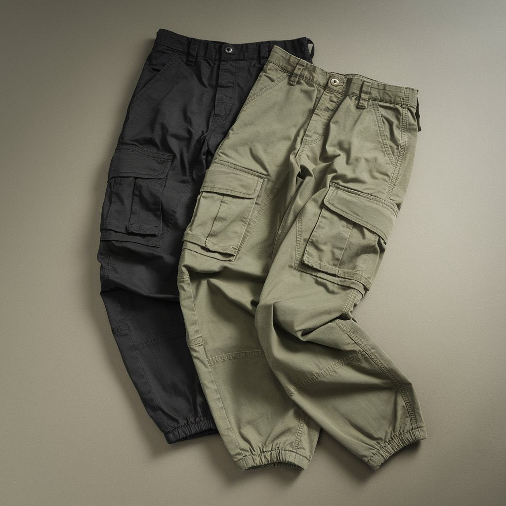 Tactical Black & Army Green Cargo Pants (Pack of 2)