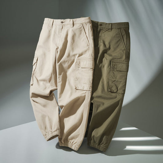 Stone Beige & Olive Drab Cargo Pants (Pack of 2)