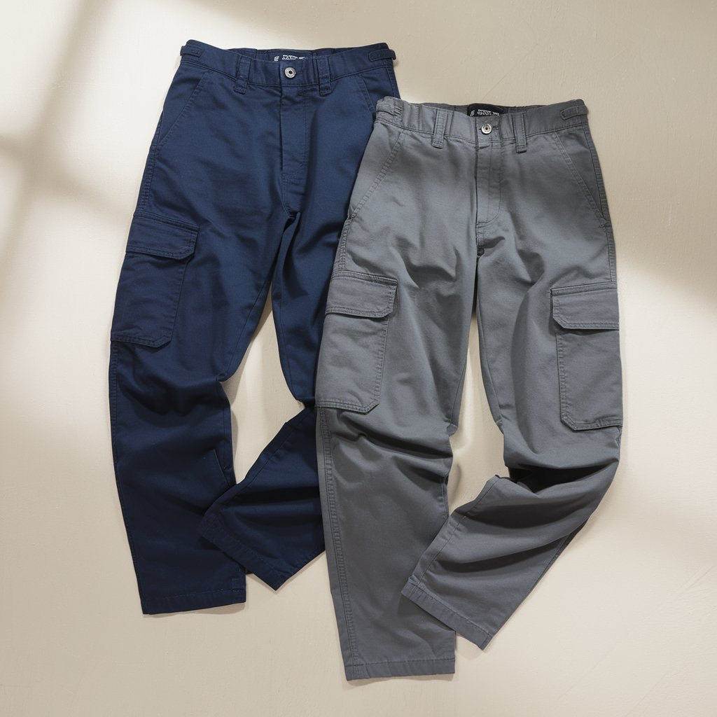 Navy Blue & Steel Gray Cargo Pants (Pack of 2)