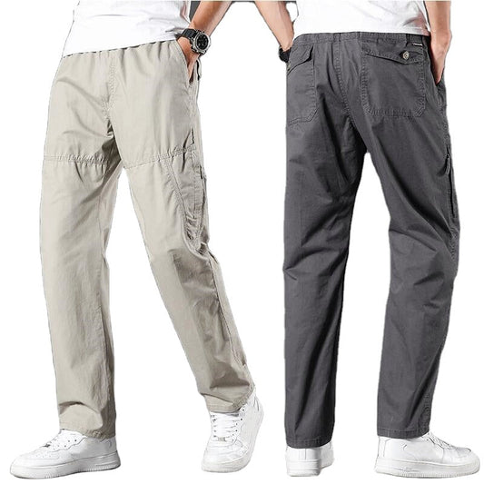 Men's Cotton Multi-Pocket Cargo Pants (Pack of 2)