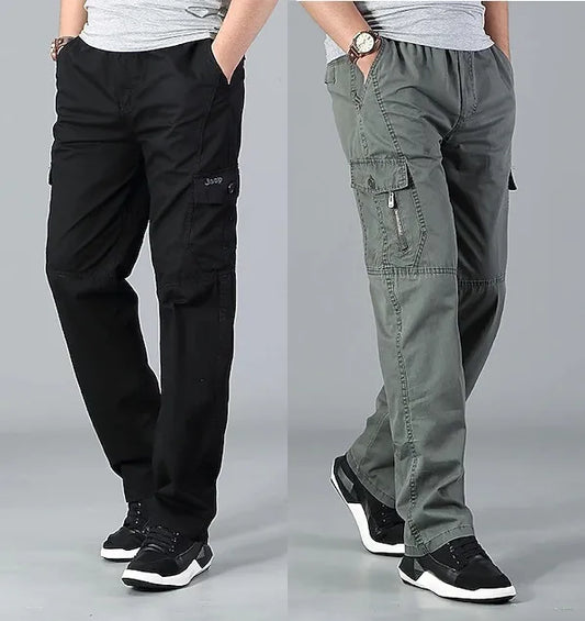 MEN CASUAL STRAIGHT CARGO PANTS (BUY 1 GET 1 OFFER)