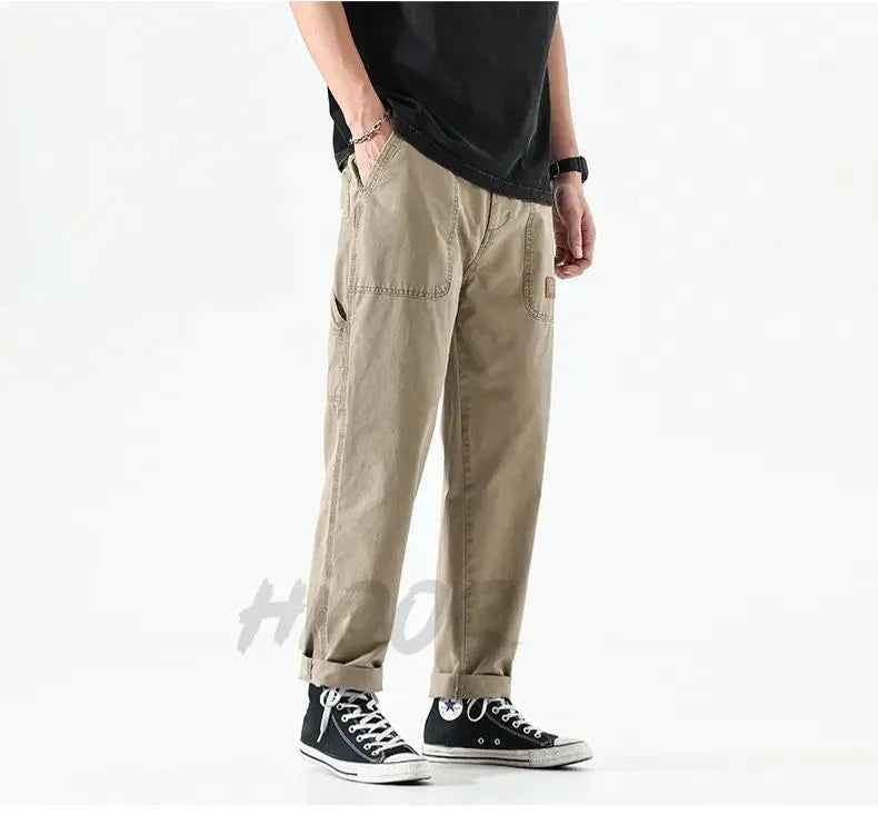 NEW MEN CASUAL STRAIGHT CARGO PANTS (BUY 1 GET 1 OFFER)