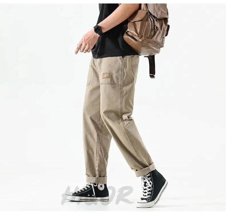 NEW MEN CASUAL STRAIGHT CARGO PANTS (PACK 2)