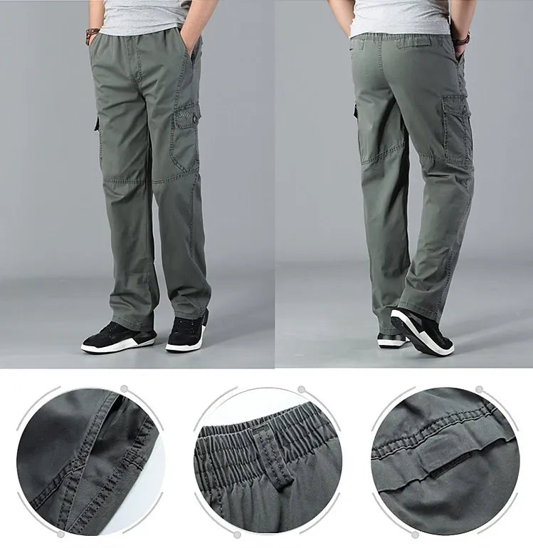 MEN CASUAL STRAIGHT CARGO PANTS (BUY 1 GET 1 OFFER)